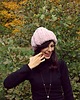 czapki damskie Czapka  beanie pudrowy róż  z wełną 1