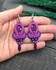 kolczyki soutache Kolczyki sutasz różowo fioletowe wiosenne kolorowe lekkie Elisa 1