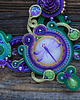 kolie Naszyjnik Soutache z fioletową ważką 7