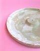 Podstawki pod kadzidełka Okrągła podstawka na kadzidełko, palo santo, marble, zielono-biała 1
