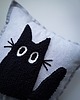 poduszki plecione Poduszka dekoracyjna  czarny kot halloween 2