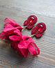 kolczyki soutache Bordowe kolczyki soutache z kwiatami 3