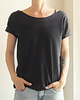 t-shirt damskie Czarny oversize bez nadruku 1