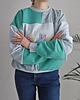 bluza bez kaptura damska Bluza patchwork - Mint Besties - Statement - oversize 1