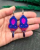 kolczyki soutache Kolczyki sutasz chabrowo różowe wiosenne kolorowe lekkie Elisa 1