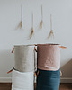 pojemniki na zabawki Lniany kosz z uchwytami white/beige/pink/blue 1