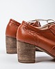 półbuty damskie OKSFORDKI NA 6 CM SŁUPKU - SKÓRA NATURALNA - MODEL 251 - KOLOR BRĄZOWY LICO 4