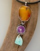 srebrne naszyjniki - bursztyn, larimar, sugilit-wisior- 5