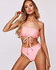 stroje kąpielowe i kostiumy kąpielowe damskie Komplet bikini brzoskwiniowy top bandeau z wiązaniem Manila 6