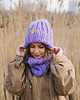 czapki damskie Peruvian WOOLY Fioletowy komplet zimowy czapka i komin 1