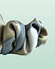 gumki do włosów Scrunchie MIDI zielona w paski 1
