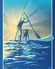 plakaty Paddle board SUP surfer - plakat fine art 2