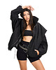 kurtki damskie Parachute washed black denim bomber jacket 4