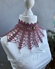chokery Koronkowy naszyjnik w kolorze vintage rose z kryształkami 4