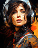 plakaty Portret kosmonautki - Plakat - Druk - Astronauta, Abstrakcja, Loft #4 1
