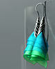 kolczyki wire wrapping Odjazdowe turkusowe kolczyki kwiaty 3