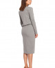 sukienki midi damskie Sukienka złote napy - szara (B-024) 1