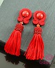 kolczyki chwosty Czerwone kolczyki chwosty sutasz Ruby Sparkling Tassel 4