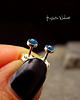 kolczyki z kamieniami Kolczyki Sztyfty - Topaz Swiss Blue Srebro - 2