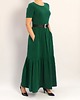 sukienki maxi damskie SUKIENKA ZIELONA MAXI BOHO FALBANY r 34-54 1