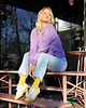 skarpetki damskie Żółte skarpetki, kolorowe długie skarpetki BASIC - SUNSHINE MOOD 2