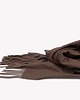 szale damskie Ciepły szal szalik  w kolorze czekoladowym z frędzlami 65 cm x 220 cm 2