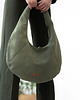 torby na ramię Torba HOBO OVAL w kolorze oliwki z nubuku tapicerskiego 4