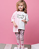 t-shirty dla dziewczynki Różowa=biały t-shirt LUIS 1