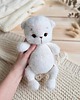 przytulanki dla niemowląt i dzieci Biały miś w pajacyku króliczka - maskotka amigurumi 2