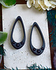 biżuteria różna Tunele do uszu 25-100mm / wydłużone łezki z kamieniami / czarny onyks 1