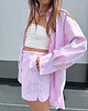 koszule damskie  Koszula Calm oversize pastel pink stripes 4
