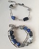 bransoletki z kamieni naturalnych Bransoletka RAW z cienkim łańcuchem, lapis lazuli, czarny turmalin 3