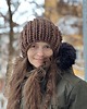 czapki damskie Bardzo gruba zimowa czapka 100% wełna żołędziowy brąz 2