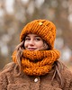 czapki damskie Wełniana gruba czapka zimowa PERUVIAN WOOLY dynia 3