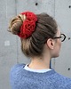 gumki do włosów Vibrant red crochet scrunchie 3
