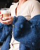 kardigany damskie Sweter w bąble, kardigan w bąble, niebieski kardigan, sweter na jesień 2