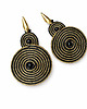 kolczyki soutache Czarno- złote spirale  kolczyki soutache 3