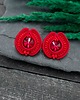 kolczyki soutache Kolczyki sutasz sztyfty czerwone okrągłe z kryształkami Amber 2