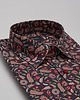 koszule męskie Koszula męska w kwiaty 00362 długi rękaw bordowa slim fit 176/182 39 1
