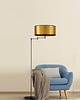 lampy podłogowe Złota lampa podłogowa na wysięgniku do czytania w salonie CANCUN MIRROR 2