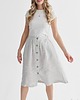 spódnice midi Lniana Spódnica LILY GRAY STRIPES 2