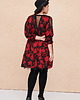sukienki midi damskie Sukienka Maffis Plus Size Black / Red Flowers - 2