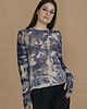 swetry damskie  Unikatowy sweter eco-print CARA bleu 1