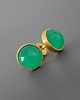kolczyki pozłacane Kolczyki z zielonymi agatami, srebro pozłacane 1