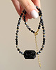 chokery Choker czarny turmalin, czarny agat, obsydian śnieżny, larvikit, hematyt 4