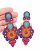 kolczyki soutache "Indyjska bajka'' kolorowe kolczyki sutasz 2