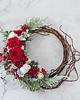 wianki bożonarodzeniowe Zimowy biało-czerwony wianek na drzwi (26cm) 4