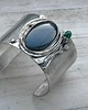 bransoletki wire wrapping Labradoryt / onyks    - BRANSOLETA MANKIET - CUFF 6