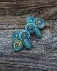 kolczyki soutache Turkusowo złote kolczyki sutasz 1