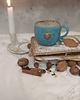 kubki Kubek ceramiczny z serduszkiem turkusowy,  Hand made 1